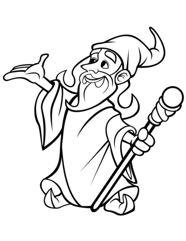 Wizard With Stuff Coloring Page